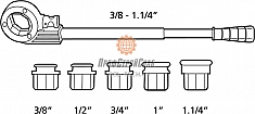 Диапазон применения ручного резьбонарезного клуппа Rothenberger Super Cut Set NPT 3/8"-1/2"-3/4"-1"-1 1/4"