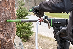 Использование дрелей для мокрого алмазного бурения Eibenstock END 1550 P