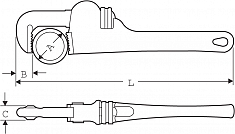 Размеры прямого трубного ключа Super-Ego Heavy Duty 24"